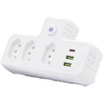 Adaptador de Tomada XC-FL-11 com USB e USB-C PD Bivolt 2 Flex Adaptador de Tomada XC-FL-11 com USB e USB-C PD Bivolt 2 Flex