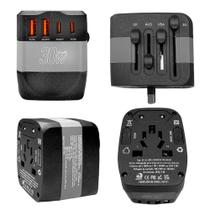 Adaptador De Tomadas Carregador Usb Recarga Rápida Para Viagem Plugues Mundial
