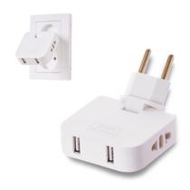 Adaptador de tomadas com 4 entradas Benjamin T Articulado 4 Saídas 2 padrao brasileiro 2 USB