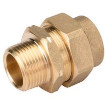 Adaptador de tubulação de aço corrugado de latão Home-Flex de 3/4" Adaptador de tubulação de aço corrugado de latão Home-Flex de 3/4"