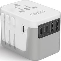 Adaptador de viagem Ceptics 6 em 1, tomada universal com 2 USB-A e 3 USB-C Adaptador de viagem Ceptics 6 em 1, tomada universal com 2 USB-A e 3 USB-C