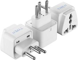Adaptador de viagem Ceptics Brazil Type N, pacote com 3