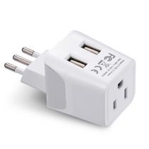 Adaptador de viagem Ceptics CTU-12A Itália/Chile/Uruguai Tipo L