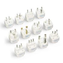 Adaptador de viagem Ceptics GP-12PK, conjunto de 12 com plugues tipo A-M