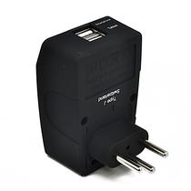 Adaptador de viagem Ceptics GP4-11C com 2 plugues USB tipo N Brasil