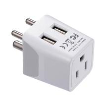 Adaptador de viagem Ceptics India, Nepal, Bangladesh Tipo D com USB