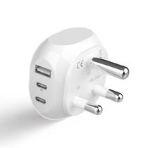 Adaptador de viagem Ceptics South Africa Type M com USB 3.1A