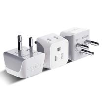 Adaptador de viagem Ceptics Thailand Type O Dual USA Input, pacote com 3