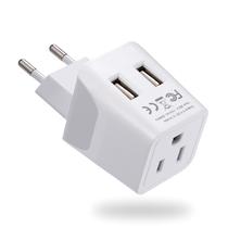 Adaptador de viagem Ceptics Turquia, Egito, Islândia com USB duplo