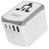 Adaptador de viagem Ceptics Universal 17,5 W com 2 USB-A e 2 USB-C