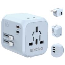 Adaptador de viagem EPICKA 35W universal com 2 tomadas AC e 6 portas
