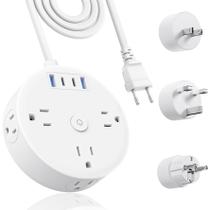 Adaptador de viagem europeu Power Strip Yozisital 6 tomadas 4 USB