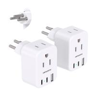 Adaptador de viagem HANYCONY Type J Switzerland, pacote com 2 Adaptador de viagem HANYCONY Type J Switzerland, pacote com 2