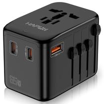 Adaptador de viagem HAPOW Universal GaN 65W com 3 USB-C e 1 USB-A