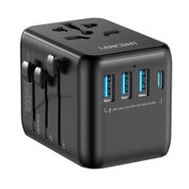 Adaptador de viagem LENCENT Universal Charger 3 USB e Type-C