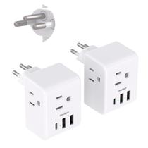 Adaptador de viagem One Beat Switzerland Tipo J, pacote com 2