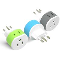Adaptador de viagem OREI Brazil Tipo N com 2 entradas dos EUA, pacote com 3