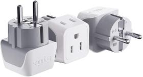 Adaptador de viagem Plug Ceptics tipo E/F para Bélgica, Finlândia, Espanha Adaptador de viagem Plug Ceptics tipo E/F para Bélgica, Finlândia, Espanha