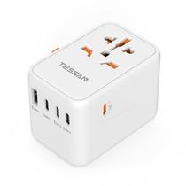 Adaptador de Viagem TESSAN GaN 65W - 1 Porta USB-A e 4 Portas USB-C