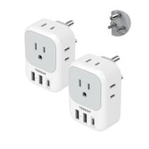 Adaptador de viagem TESSAN Type D India Plug, pacote com 2 portas USB Adaptador de viagem TESSAN Type D India Plug, pacote com 2 portas USB