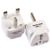 Adaptador de viagem TravelMore Type G Plug UK, pacote com 2