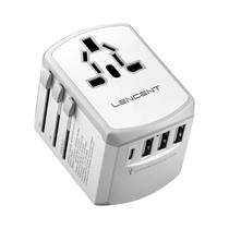 Adaptador De Viagem Universal 3 Usb 1 Tipo C Carregador De Parede Lencent Tudo-em-um Para Eua Ue