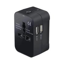 Adaptador De Viagem Universal Com Duas Portas USB, Conversor De Energia AC De Tomada UK Para EU,