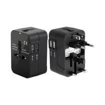 Adaptador De Viagem Universal Com Duas Portas USB, Conversor De Energia AC Do Reino Unido Para a UE