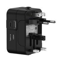 Adaptador De Viagem Universal Dual USB, Conversor De Energia AC Do Reino Unido Para Plugue Da UE