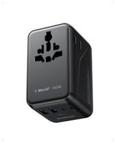 Adaptador de viagem universal MOMAX GaN 100W com 2 AC e 4 USB Adaptador de viagem universal MOMAX GaN 100W com 2 AC e 4 USB