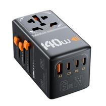 Adaptador de viagem universal TESSAN 140W GaN com 3 USB C 1 USB A