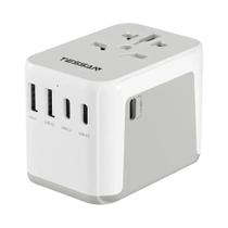 Adaptador De Viagem Universal Usb Tipo C Plugue Internacional Carregador De Parede Para Eua Ue Reino