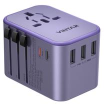 Adaptador de viagem VINTAR 35,5 W com 3 USB-A QC e 2 USB-C PD roxo Adaptador de viagem VINTAR 35,5 W com 3 USB-A QC e 2 USB-C PD roxo