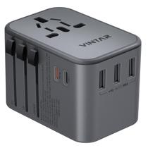 Adaptador de viagem VINTAR 35,5 W com 3 USB-A QC e 2 USB-C PD Silver Adaptador de viagem VINTAR 35,5 W com 3 USB-A QC e 2 USB-C PD Silver
