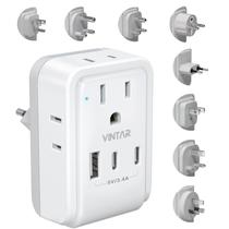 Adaptador de viagem VINTAR Universal com 4 portas USB AC 3 tipo A, B, C, D, E/F, G, I, M