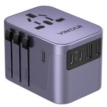 Adaptador de viagem VINTAR Universal Power 6A 3 portas USB C 2 USB Adaptador de viagem VINTAR Universal Power 6A 3 portas USB C 2 USB