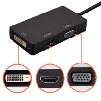 Adaptador Displayport x DVI VGA Hdmi Fêmea Multiport 3x1 - Preto Adaptador Displayport x DVI VGA Hdmi Fêmea Multiport 3x1 - Preto