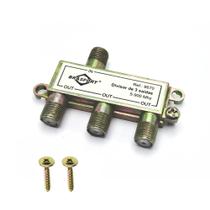 Adaptador Divisor Antena Sinal Televisão Net 3 Saídas Para Cabo Coaxial 1X3 900 Mhz VHF UHF Brasfort