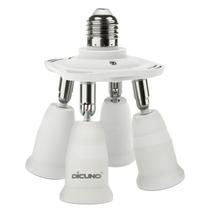 Adaptador divisor de soquete de luz DiCuno 4 em 1 E26 240W 250V Adaptador divisor de soquete de luz DiCuno 4 em 1 E26 240W 250V
