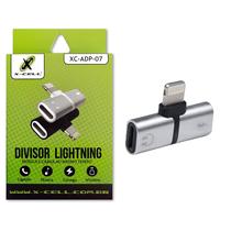 Adaptador Divisor Lightning para Fone de Ouvido Lightning e Carregador X-Cell XC-ADP-07