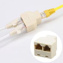 Adaptador divisor rj45 1 a 2 Dual Female Port CAT5/6 LAN Ethernet Sockt Network Connections Splitter Adapter