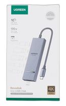 Adaptador Docking Hub Usb C Usb-A 3.2 10 Gbps - Cinza Escuro