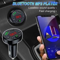 Adaptador Dual Usb In-car Kit Bluetooth Sem Fio Qc3.1 Carregador Usb Rápido Transmissor Bluetooth Fm Mãos Livres