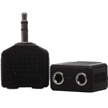 Adaptador Duplicador Audio Reprodução Fone De Ouvido Mesa de Som MP3 1 Pino P2 x 2 Saídas P2 Fêmea