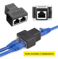 Adaptador Duplicador Rj45 Emenda Extensor Cabo de Rede Fio Internet Entrada Fêmea Duas Peças