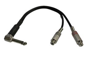 Adaptador Duplicador Splitter P10 90G Mono 2 Rca Fêmea Metal