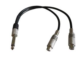 Adaptador Duplicador Splitter P10 Mono X 2 Rcas Fêmea Metal