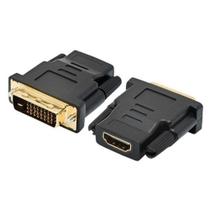 Adaptador dvi-d 24+1 macho para conector hdmi fêmea dourado