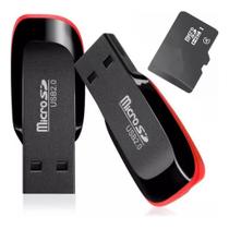 Adaptador e Leitor de Cartão de Memória USB 2.0 Micro SD e M2 Plug Play