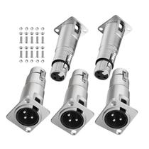 Adaptador EBIEFLY Neu Trik XLR de 3 pinos macho para fêmea para montagem em painel